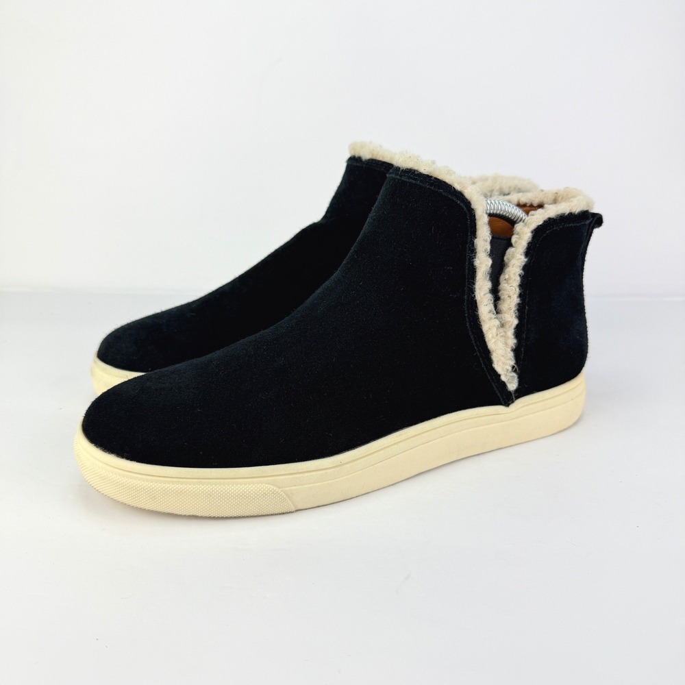 Lucky Brand 10M Laycia Black Suede Shearling Lined Womens Winter Ankle Boots - Picture 5 of 11